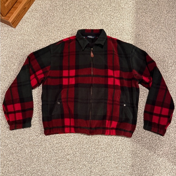 Polo Ralph Lauren Other - Vintage Polo Ralph Lauren Polartec Fleece Jacket Red Green Holiday Colorway